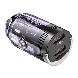 АЗП Borofone BZ29B Outstanding PD36W (2C) Transparent purple - мініатюра 2