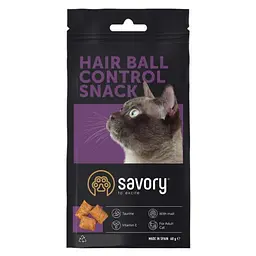 Хрусткі ласощі Savory Snack Подушечки для заохочення котів, контроль вовняних кульок, 60 г - мініатюра 4