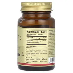 Піридоксин (B-6) Vitamin B6 25 mg 100 таблеток Solgar vit0005126 - мініатюра 2
