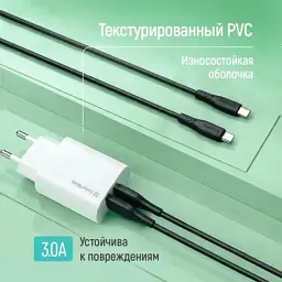 Дата кабель USB 2.0 AM to Micro 5P 1.0m 3A textured PVC black ColorWay (CW-CBUM094-BK) - мініатюра 8