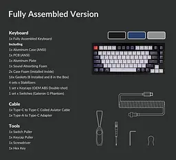 Клавіатура Keychron Q1 QMK Hot-Swappable Gateron Phantom Brown RGB Knob Navy (Q1O3_KEYCHRON) - мініатюра 7