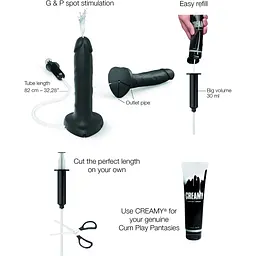 Фалоімітатор, що кінчає Strap-On-Me Squirting Cum Dildo Realistic Black L - мініатюра 2