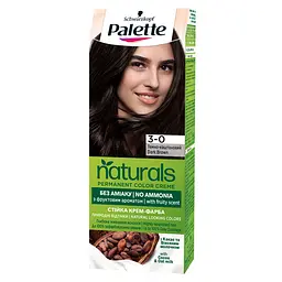 Стійка крем-фарба для волосся Palette Naturals 3-0 темно-каштановий без аміаку 110 мл