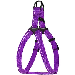 Шлея для собак Barksi Active світловідбивна (обхват грудей 33-40 см ширина 1 см) фіолетова