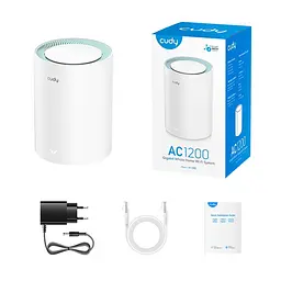 Маршрутизатор WiFi Mesh-система WiFi 5 Cudy M1300 (1-Pack) дводіапазонний гігабітний AC1200 (73-00517) - мініатюра 4