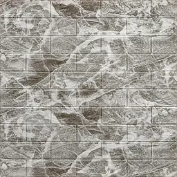 Декоративна 3D панель Sticker Wall самоклейка 700x770x5мм Чорний мармур цегла061-5 SW-00000036