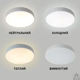 Світлодіодна люстра ONIX R 60 Вт 450x60 мм Біла Керується вимикачем (без пульта) ESLLSE - мініатюра 3