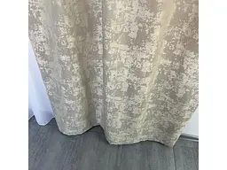 Мармурові жакардові штори бежевого кольору 2шт. 150х270 з білим шифоновим тюлем 400х270, на тасьмі ALBO pbe0052668 - мініатюра 8