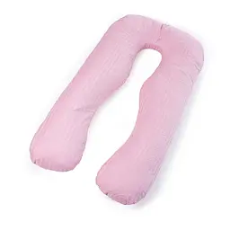 Подушка MirSon для вагітних і відпочинку Satin Stripe №8026 U-подібна Pink (2200006178644) - мініатюра 1