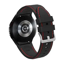 Браслет RLine для Samsung Galaxy Watch 4 - чорно-червоний ширина кріплення 20мм силікон Watchbands (W44-0WB16551503) - мініатюра 3