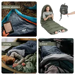 Спальник Naturehike Y150L (NH21MSD08) +11°C - лівий - сіро-блакитний - мініатюра 7