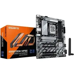 Материнська плата LGA1851, Gigabyte B860 DS3H WIFI6E, B860, 4xDDR5, 1xPCI-E 5.0 x16, 4xPCI-E 4.0 x16, 4xSATA3, 2xM.2, Realtek 7.1, Realtek 2.5Gb, WiFi 6E, Bluetooth 5.3, HDMI/DP, ATX