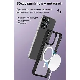 Чохол Vokamo MagSafe для iPhone 15 Pro Max з магнітом Ice Glass Black - мініатюра 9