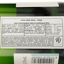Вино ігристе Vallformosa Proa Cava Semi Seco біле напівсухе 0.75 л - мініатюра 4