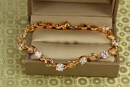Браслет Xuping Jewelry Дзен з каменями 20 см 6 мм золотистий