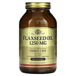 Лляна Олія Flaxseed Oil 1250 мг - 100 капсул