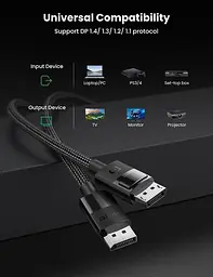 Кабель Displayport 1.4 UGREEN DP114 8k DP-DP 8K 60 Гц 4K 144 Гц та 1080P 240 Гц HDR 3 м Black (80392) - мініатюра 4