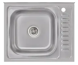 Кухонна мийка Brinex 6050-L 0.6 мм, накладна BRIN6050LSAT06