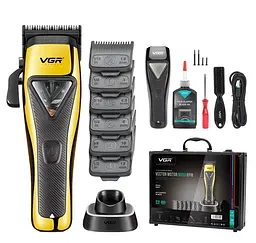 Професійна машинка для стрижки VGR V-015 Pro 7Вт 2500 мАг з насадками