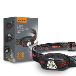 Ліхтар налобний Videx H015, Black, 330 лм, 5000K, до 85 м, 5 режимів роботи, світлодіод CREE XTE 5W, акумулятор (850 mAh, незнімний), IP67, 71 г (VLF-H015) - мініатюра 2