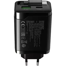 Зарядний пристрій Canyon 1xUSB-C PD65W + 1xUSB QC3.0 + cable USB-C to USB-C black (CNS-CURC65ACB) - мініатюра 5
