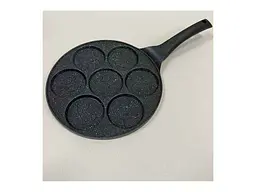 Сковорода Kamille для оладок 26 см алюмінієва антипригарна 7х8см Black Marble 4212 - мініатюра 2