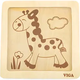 Дерев'яний міні-пазл Viga Toys Жираф 4 елементи (51319) - мініатюра 4
