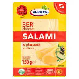 Сир напівтвердий Mlekpol Salami нарізаний 150 г (5900820005726)