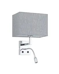 Бра, настінний світильник Nowodvorski 11793 Hotel Mood E27+LED 2x10W+2.2W 4000K IP20 сірий