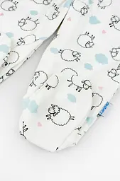 Сліп дитячий інтерлок Cute Lambs на кнопках із закритими ніжками - мініатюра 4
