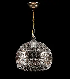 Стельова люстра E27 Splendid Ray L407/1L (24) FGD, 1 лампа, золота та біла, висота 45 см, діаметр 25 см