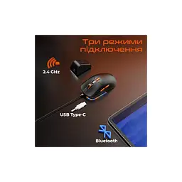 Мишка Meetion GW38 Wireless/Bluetooth/USB White (MT-GW38-B) - мініатюра 3