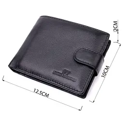 Горизонтальний чоловічий гаманець із натуральної шкіри ST Leather 22443 чорний - мініатюра 4