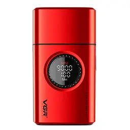 Електробритва акумуляторна шейвер VGR V-378 9000RPM LCD + дорожня сумочка (Червоний) - мініатюра 4