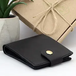 Гаманець чоловічий шкіряний на кнопці Handycover HC0028 чорний - мініатюра 4