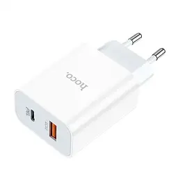 Сітчастий зарядний пристрій HOCO C97A PD20W+QC3.0 charger білий - мініатюра 2