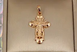 Хрестик Xuping Jewelry широкий із розп'ємом 3 см золотистий