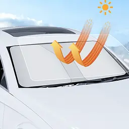 Портативний сонцезахисний автомобільний козирок на лобове скло (1.45x0.80m) White - мініатюра 3