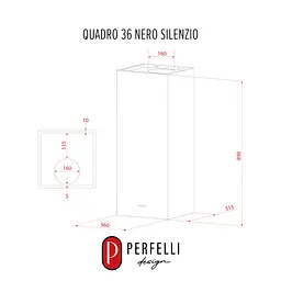 Витяжка пристінна PERFELLI DESIGN QUADRO 36 NERO SILENZIO - мініатюра 15