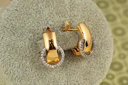 Сережки Xuping Jewelry зміст з родієм 1,6 см золотисті