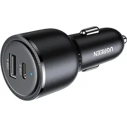 Автозарядка 2xUSB 63W (USB-C+USB-A) QC 3.0 Чорна (EC701) UGREEN (35023) - мініатюра 2
