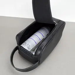 Несесер чоловічий шкіряний HandyCover S434 чорний на блискавці - мініатюра 2