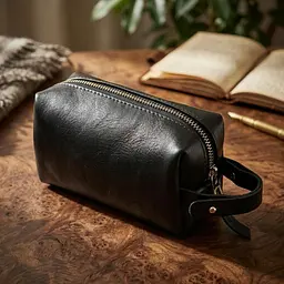 Невелика косметичка з гладкої шкіри на блискавці Україна Grande Pelle 16761 чорна - мініатюра 4