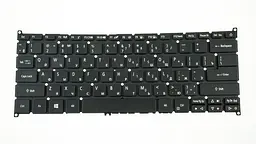 Клавіатура для ноутбука ACER (AS: SF514-51) ukr, black, без фрейма, підсвічування клавіш(оригінал) - мініатюра 2