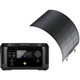 Портативна електростанція EcoFlow River mini + сонячна панель 100W Solar Panel гнучка