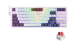 Ігрова дротова механічна клавіатура E-YOOSO Z94 / Red Switch / RGB / Hot Swap / White - мініатюра 2