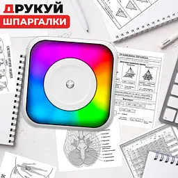 Bluetooth термопринтер JETIX Mini Printer Student 2 | Портативний принтер нічник із набором термопаперу в комплекті - мініатюра 5