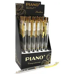 Ручка масляна PIANO чорний 0,7мм автомат, PS-009