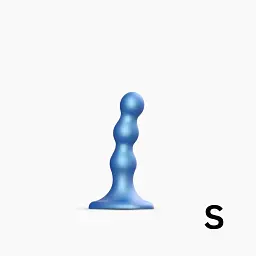 Насадка для страпону Strap-On-Me Dildo Plug Balls Blue Metallic S - мініатюра 2