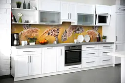 Кухонний фартух Метелики та Колоски для кухні наклейка ПВХ польові квіти Бежевий 60х300 см Happy Pocket Z180482 - мініатюра 6